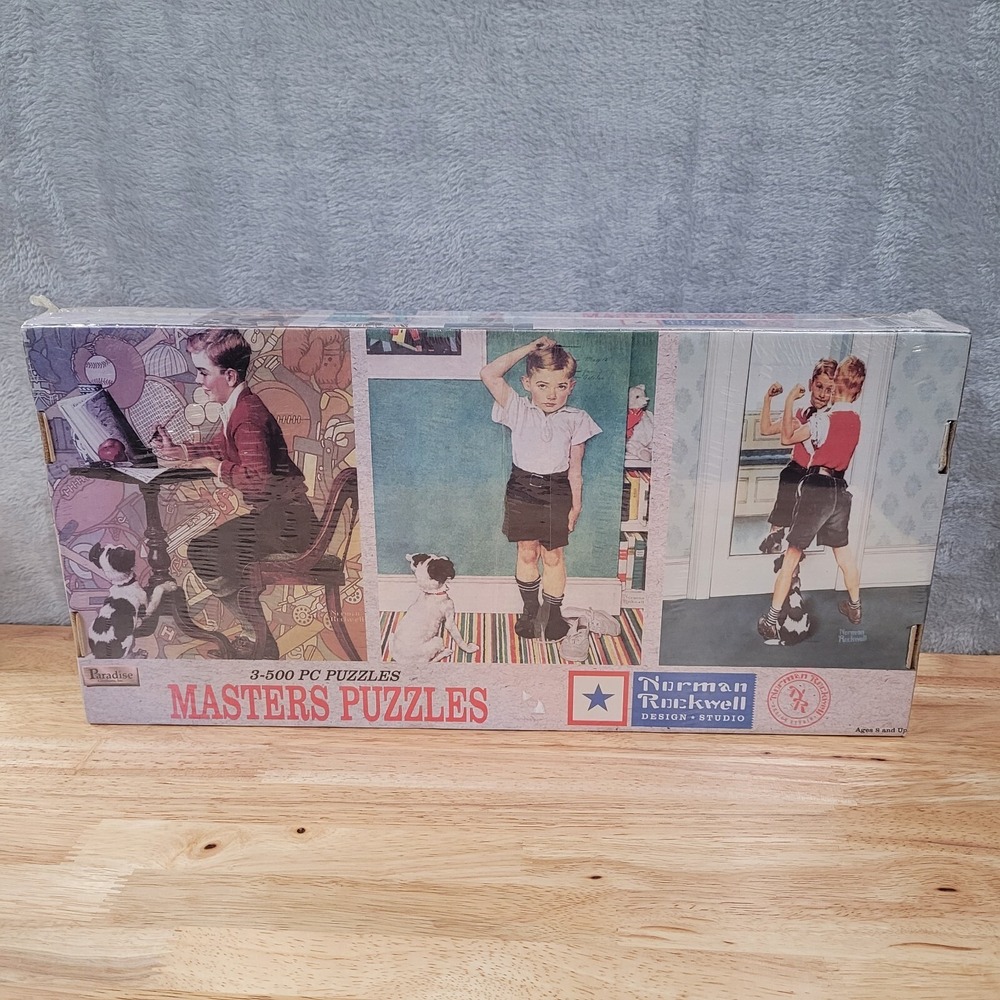 Norman Rockwell Masters Puzzle Set 3x500 Pieces New Sealed Jigsaw Collection